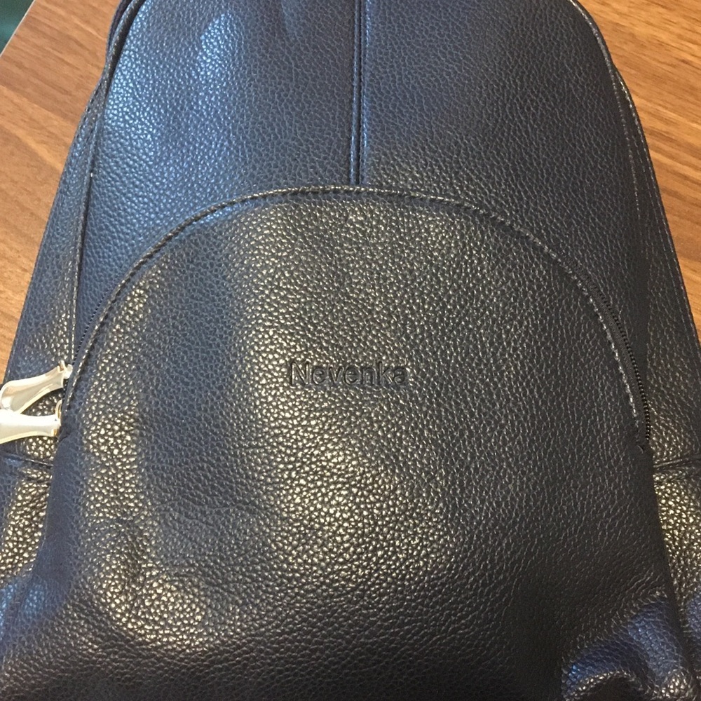 Novenka Backpack Pocketbook NWOT - Navy w/ Gold Accents